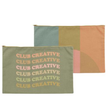 XL Full Color Cotton Zipper Pouch